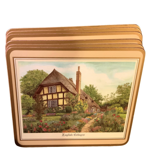 Celluware Ltd Pimpernel 6 Acrylic Traditional  English Cottages Placemats Vtg - Picture 8 of 9